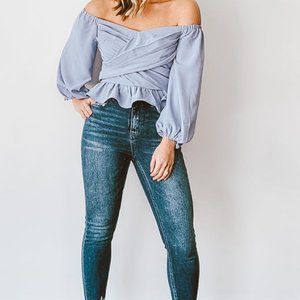 Miranda Blue Off Shoulder Top